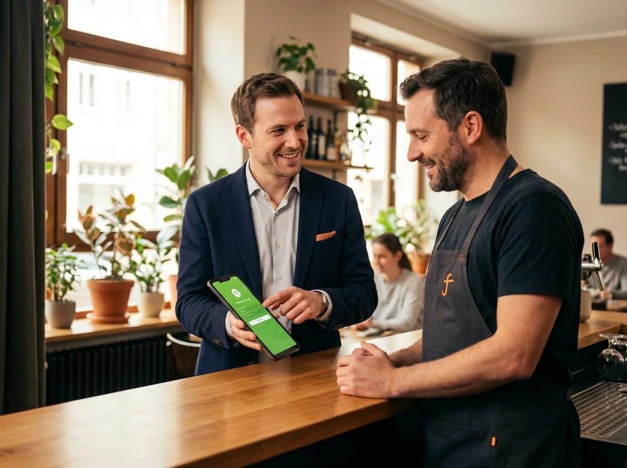 Partner im Verkaufsgespräch mit Gastronom